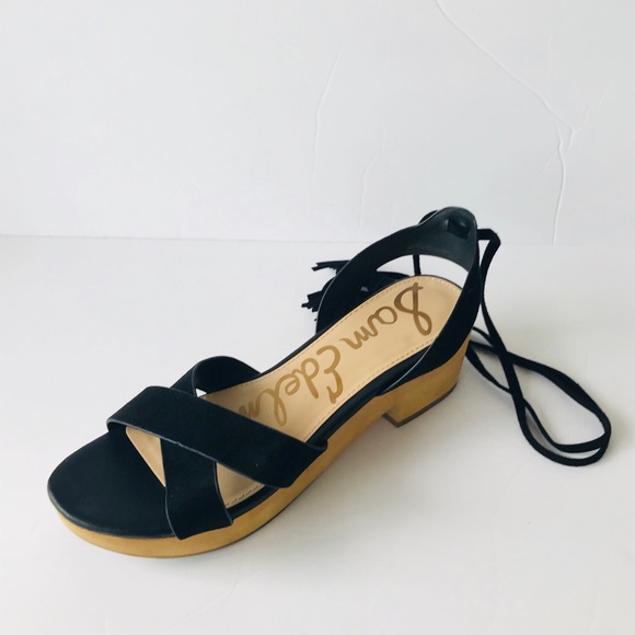 Sam Edelman Black lace up Clogs sandals size 8.5 - Picture 6 of 8